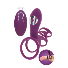 Эрекционное вибро кольцо ToyJoy Halo Halo C-Ring Sleeve с клиторальным отростком, фиолетовое