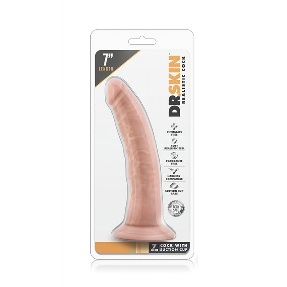 Секс игрушки - Фаллоимитатор реалистичный с детализированными венками Blush Dr.Skin на присоске, телесный 5