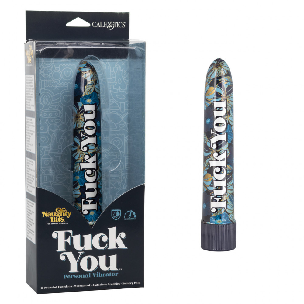 Вибратор - Классический вибратор CalExotics Naughty Bits: Fuck You Personal Vibrator - Free Shipping