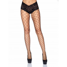 Колготки в крупную сетку с кружевными шортиками Leg Avenue Fencenet Diamond Pantyhose, размер O/S