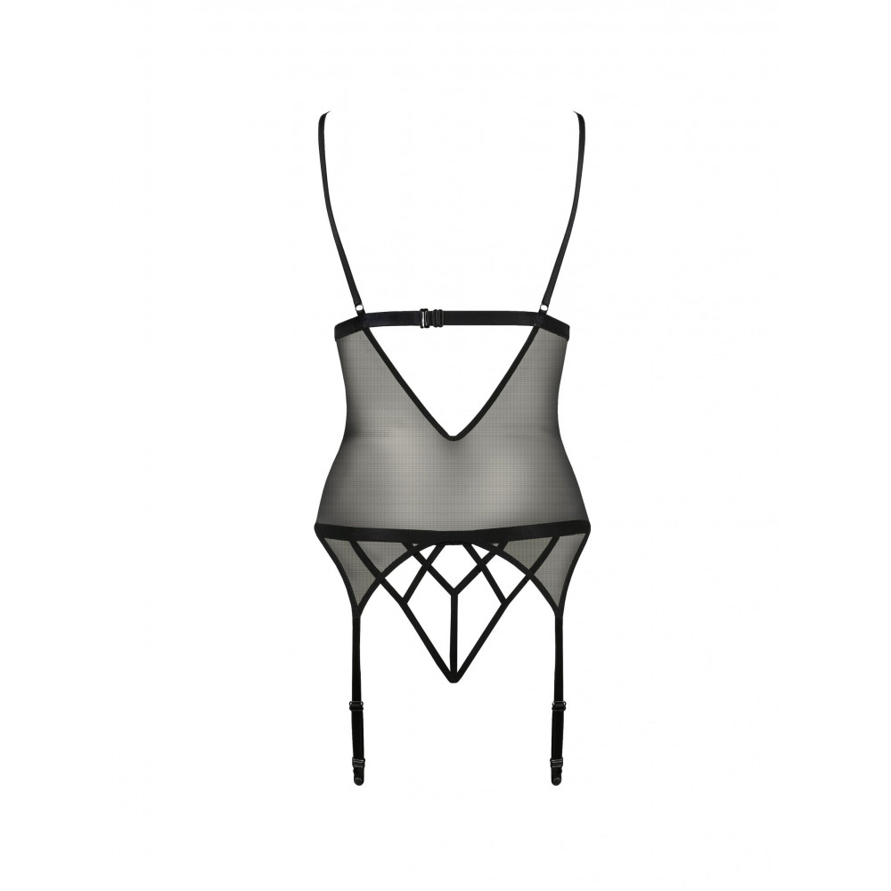 Эротическое белье - Корсет с открытой грудью S/M black DIABOLINA CORSET - Passion 3