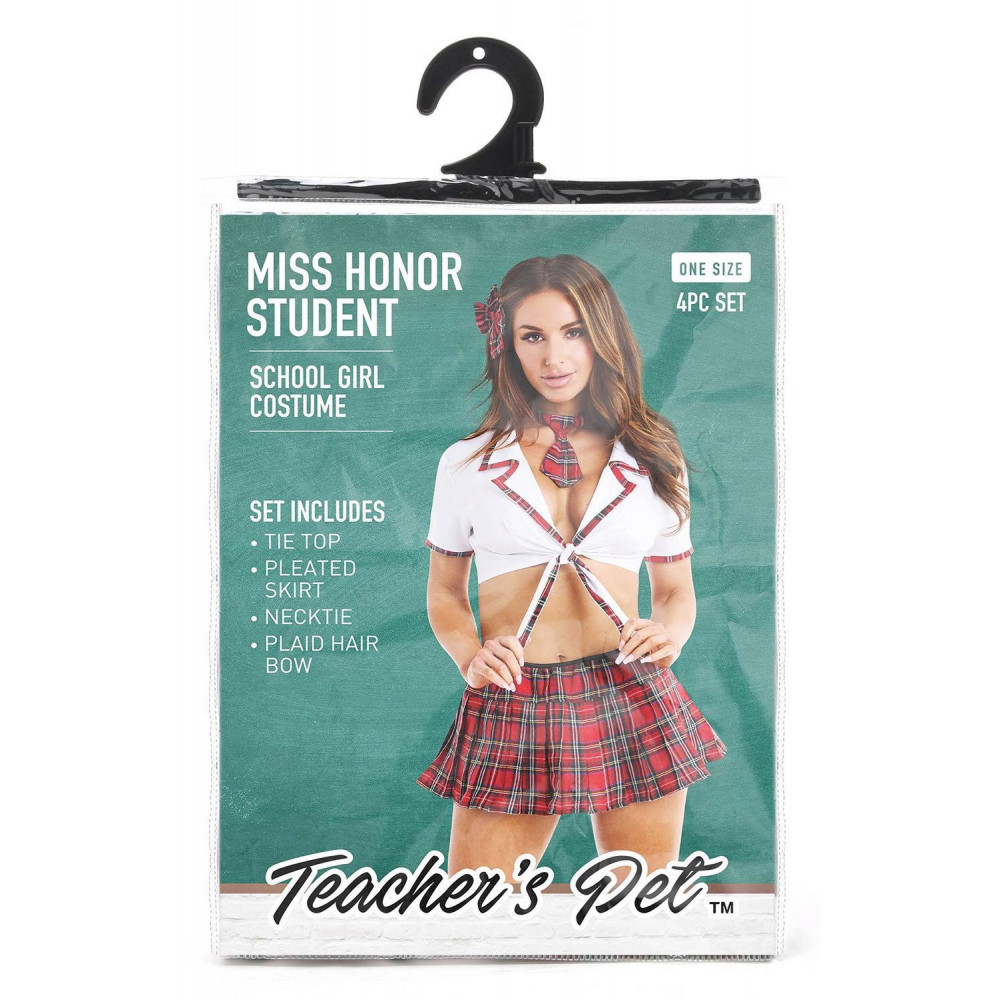 Эротическое белье - Костюм школьницы Teacher''s Pet, в наборе 4 предмета 4