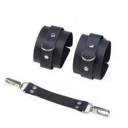 Наручники из натуральной кожи Flirty Leather -  Dark Blue, KC00018