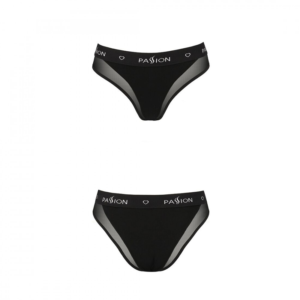 Эротические комплекты - Трусики с прозрачной вставкой Passion PS002 PANTIES black, size S 3
