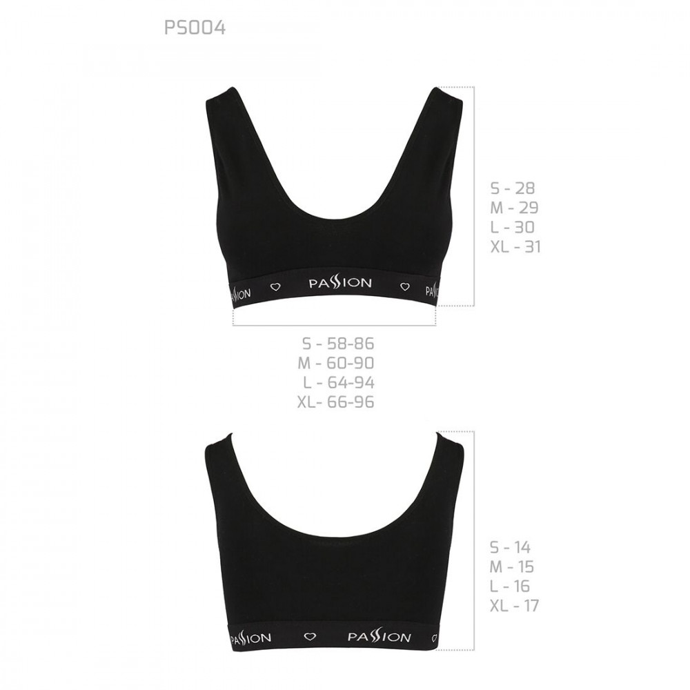 Эротические комплекты - Спортивный топ с широкой резинкой Passion PS004 TOP black, size L 2