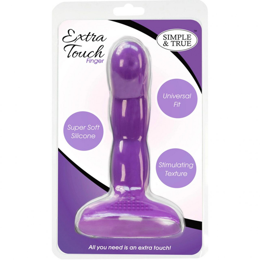 Дилдо - Насадка на палец Simple&True Extra Touch Finger Dong Purple  1