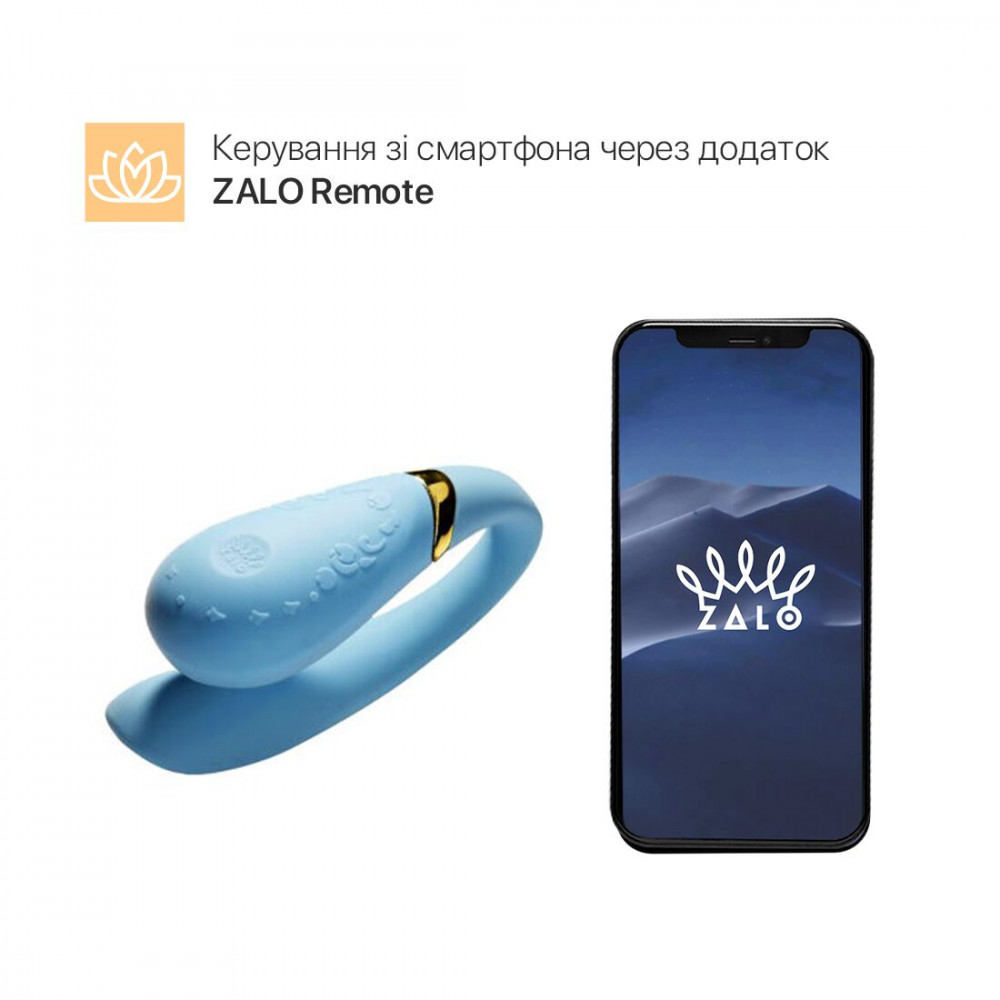 Вибраторы для пар - Смартвибратор для пар Zalo — Fanfan set Royal Blue, пульт ДУ 9