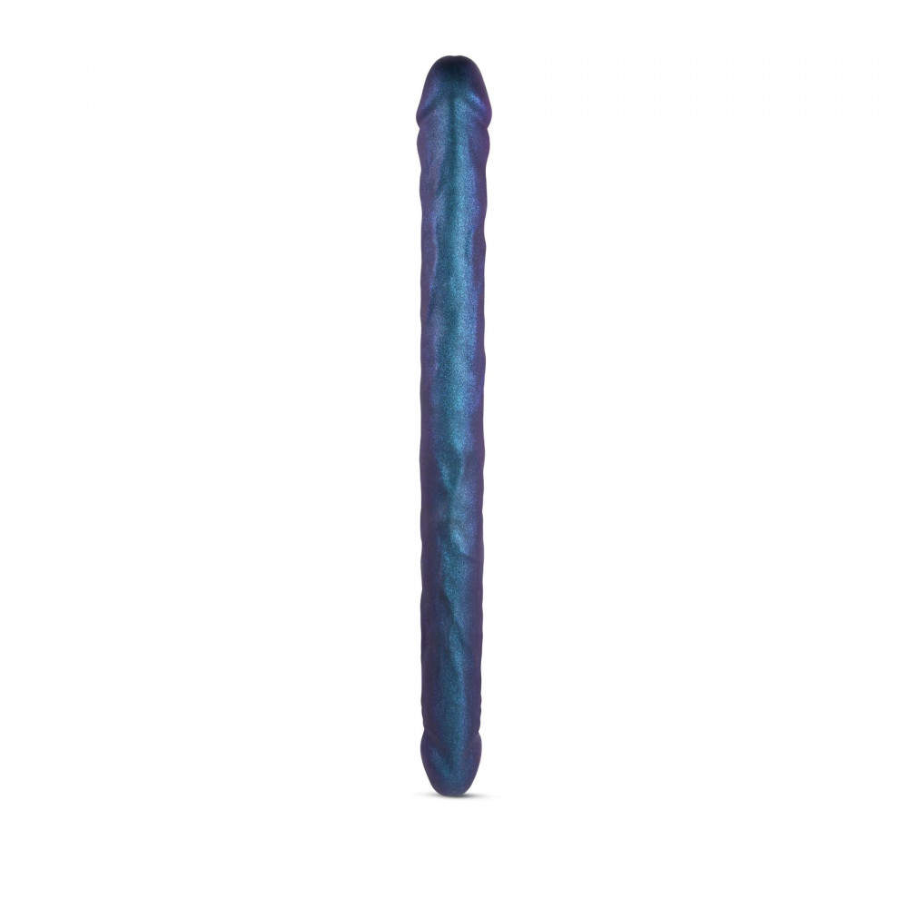 Фаллоимитаторы на присоске, двойные - Фаллоимитатор двойной Strap-On-Me DOUBLE DONG REALISTIC DILDO - SNAKY METALLIC COLOR