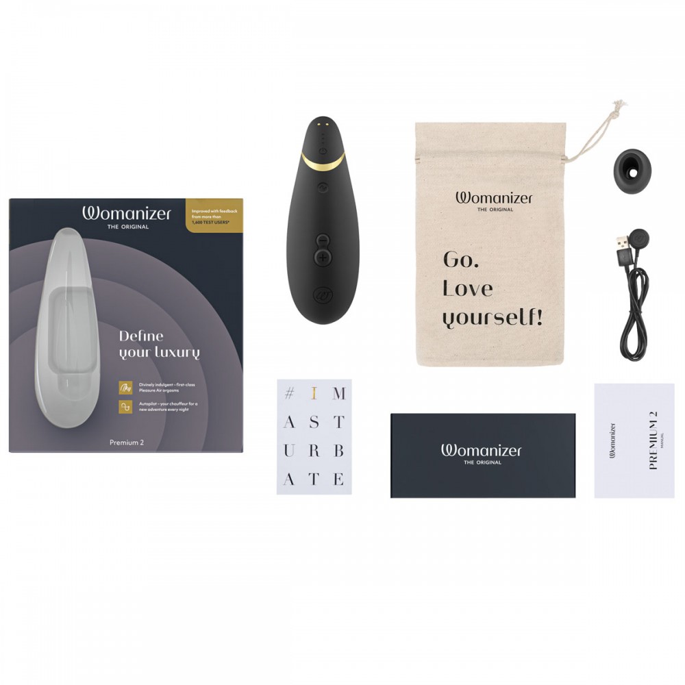 Секс игрушки - Вакуумный клиторальный стимулятор Womanizer Premium 2 BLACK 2