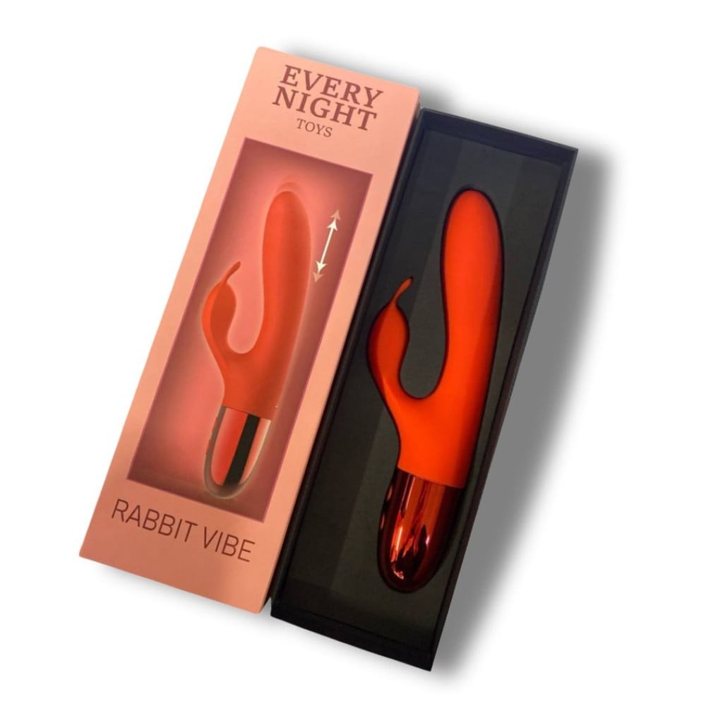 Секс игрушки - Вибратор кролик Odeco с отростком для стимуляции клитора, красный
