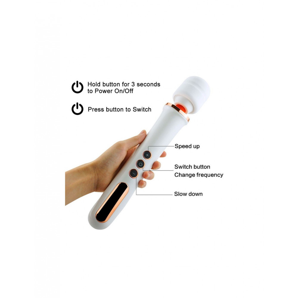 Клиторальный вибратор - Вибратор-Микрофон белый Massager Super Powerful 10 Function 3