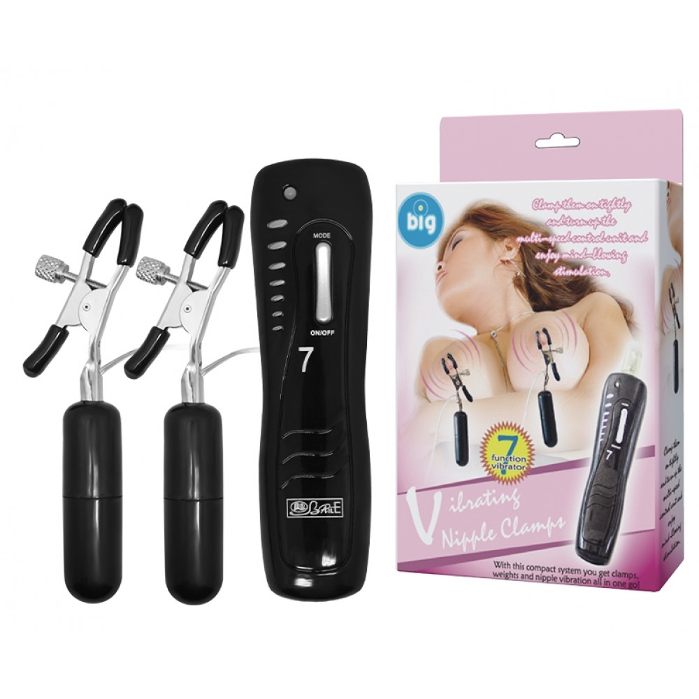 Вибратор - Вибростимулятор для груди BAILE - Vibrating Nipple Clamps, BI-036020
