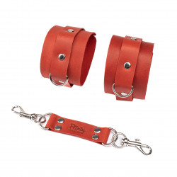 Наручники из натуральной кожи Flirty Leather - Red, KC00019