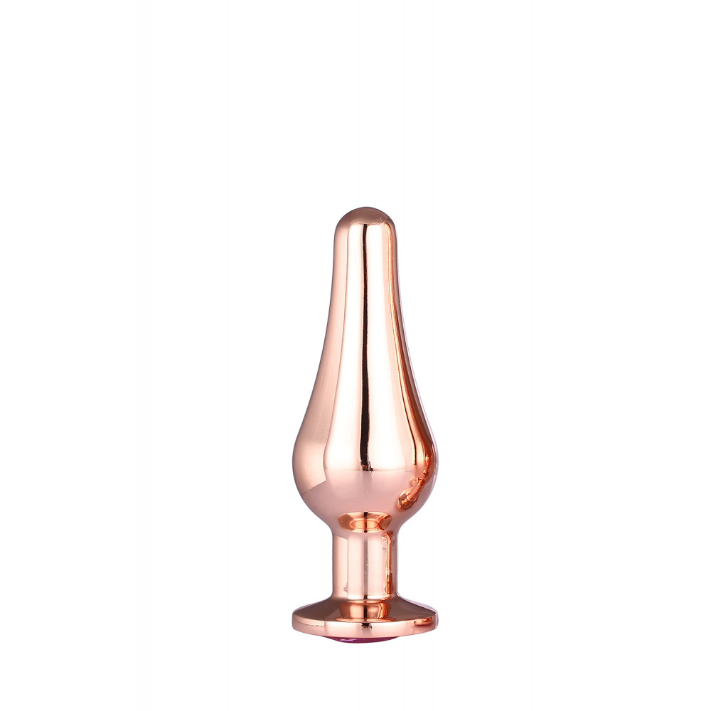 Анальная пробка со стразом - DT21826 Анальная пробка конической формы Dream Toys GLEAMING LOVE ROSE GOLD PLEASURE PLUG S 3