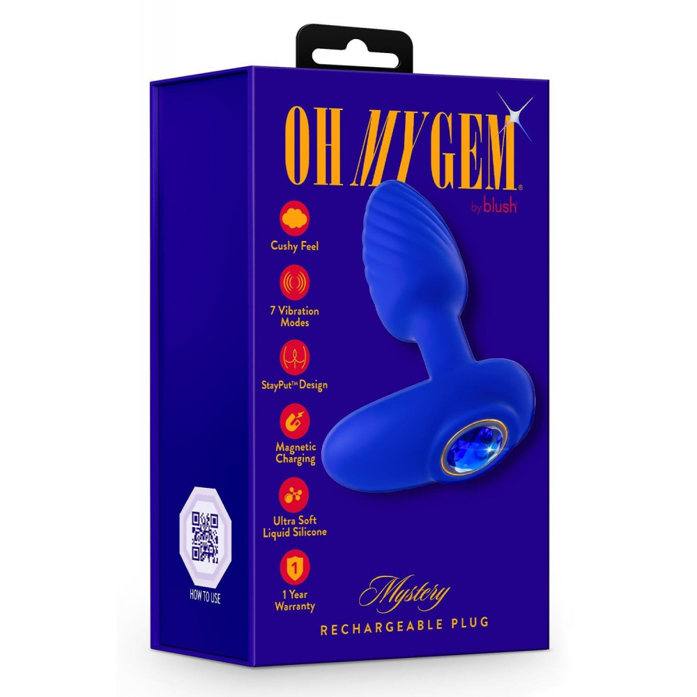 Секс игрушки - Анальный вибратор Blush Oh My Gem Mystery Sapphire синий 5