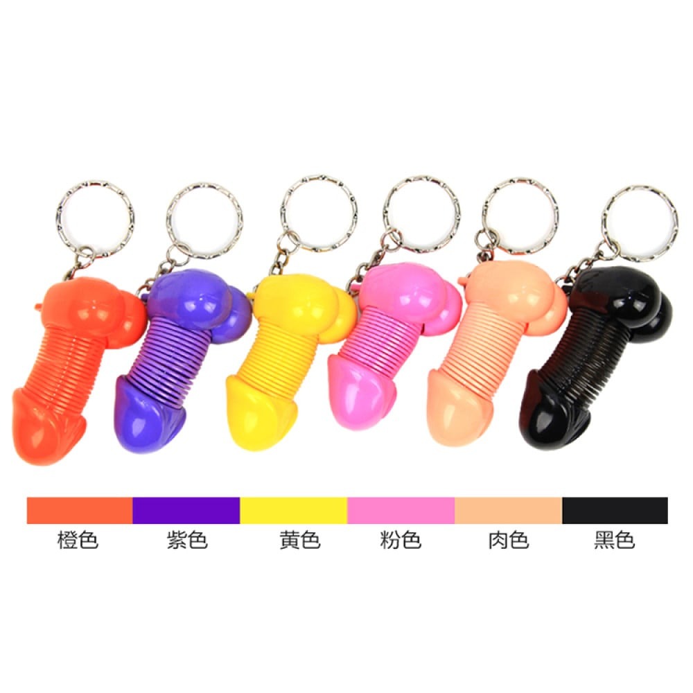 Секс игрушки - Брелок в виде пениса на пружине Roomfun SEXY MOBILE Key Ring оранжевый 2
