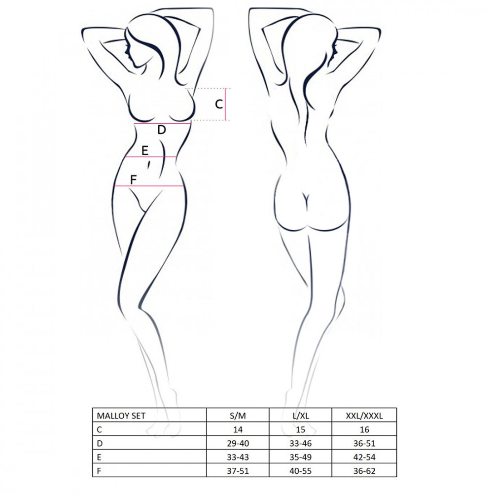 Эротические костюмы - Костюм зайки MALLOY SET XXL/XXXL - Passion, трусики, топик и ушки 2