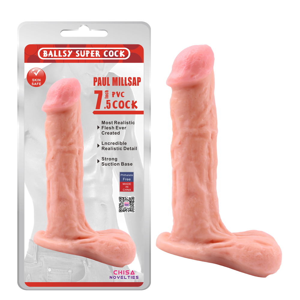 Секс игрушки - Фаллоимитатор реалистичный с мошонкой Chisa Ballsy Super Cock, бежевый