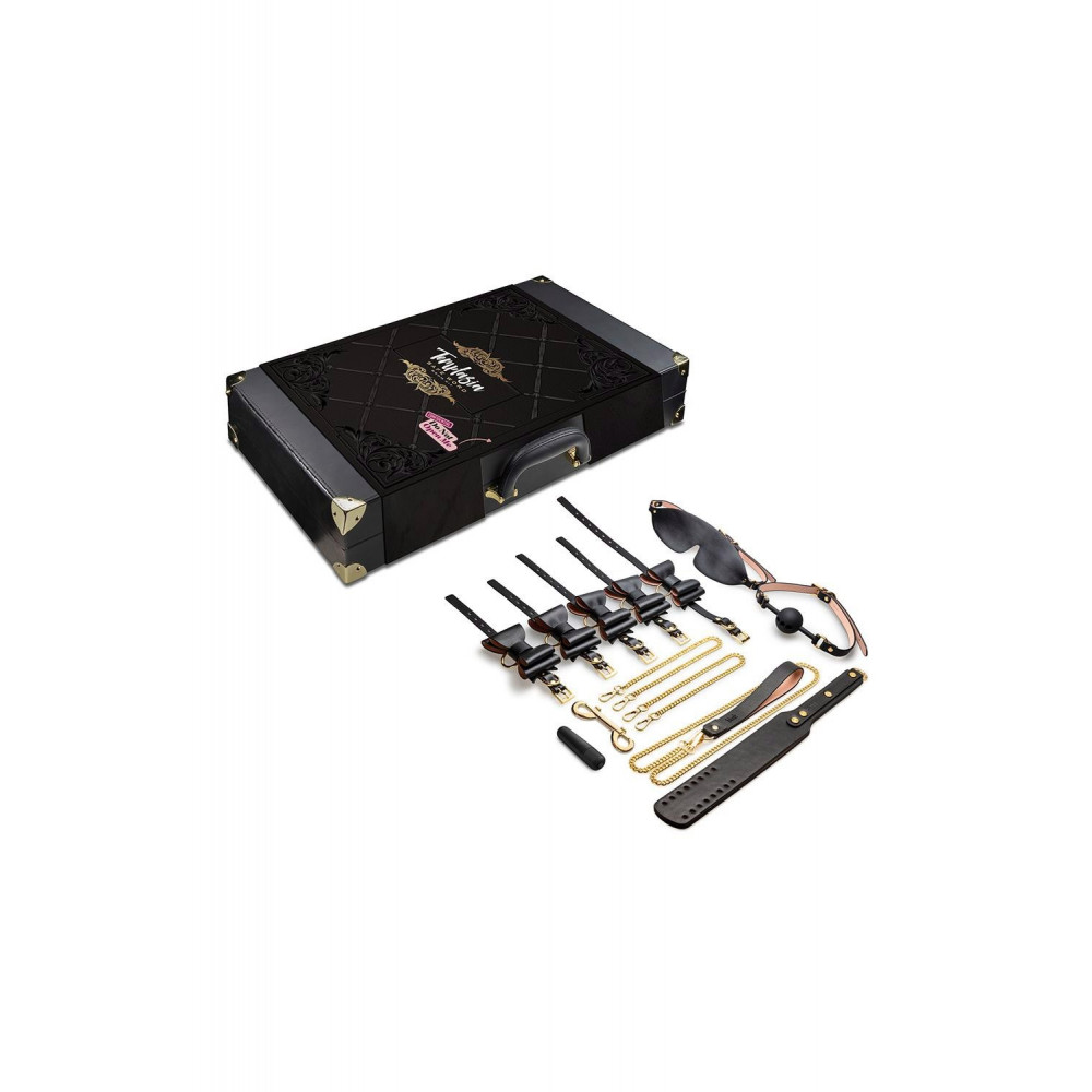 БДСМ игрушки - Набор для БДСМ в чемодане, 10 предметов Temptasia Safe Word Bondage Kit With Suitcase Black 7