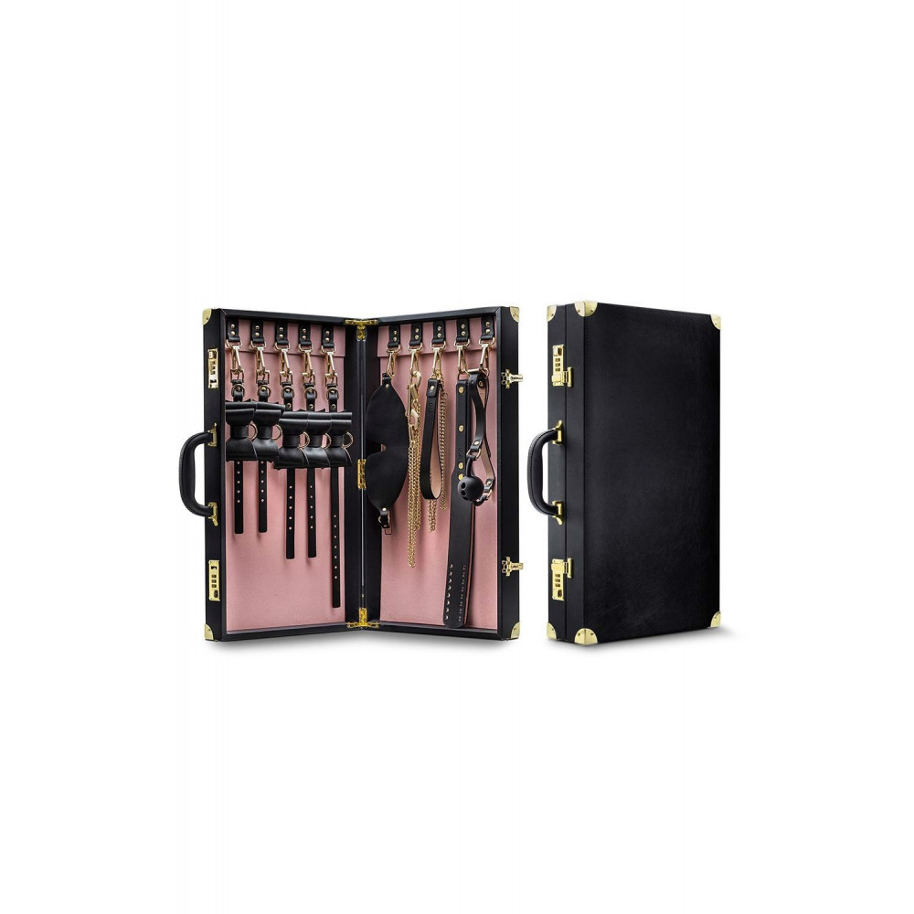 БДСМ игрушки - Набор для БДСМ в чемодане, 10 предметов Temptasia Safe Word Bondage Kit With Suitcase Black