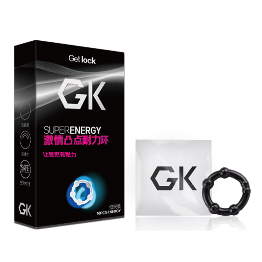 Секс игрушки - Набор эрекционных колец с бусинами Get Lock Cock Rings, черные, 10 шт.