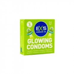 Презервативы флуоресцентные EXS Glowing веганские (цена за пачку, 3 шт.)