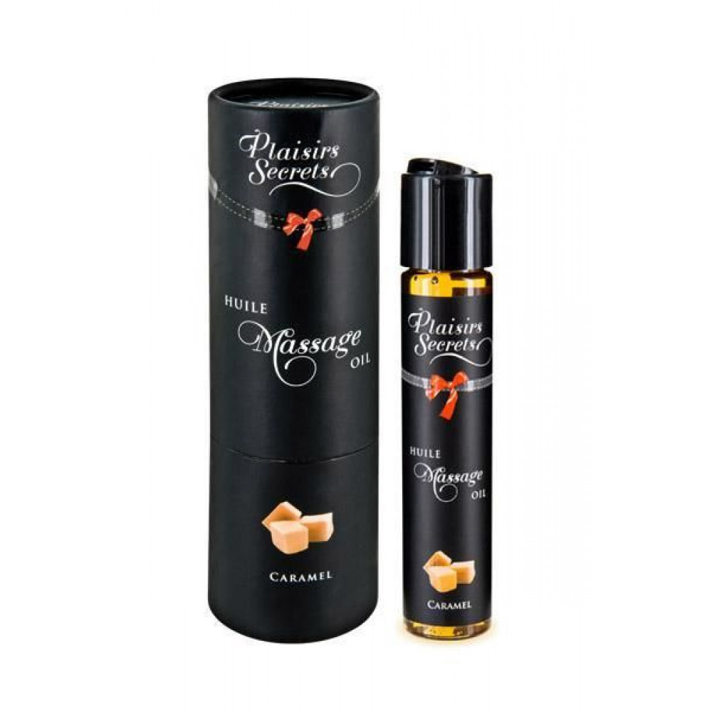 Массажные масла - Массажное масло Plaisirs Secrets Caramel (59 мл) с афродизиаками, съедобное, подарочная упаковка