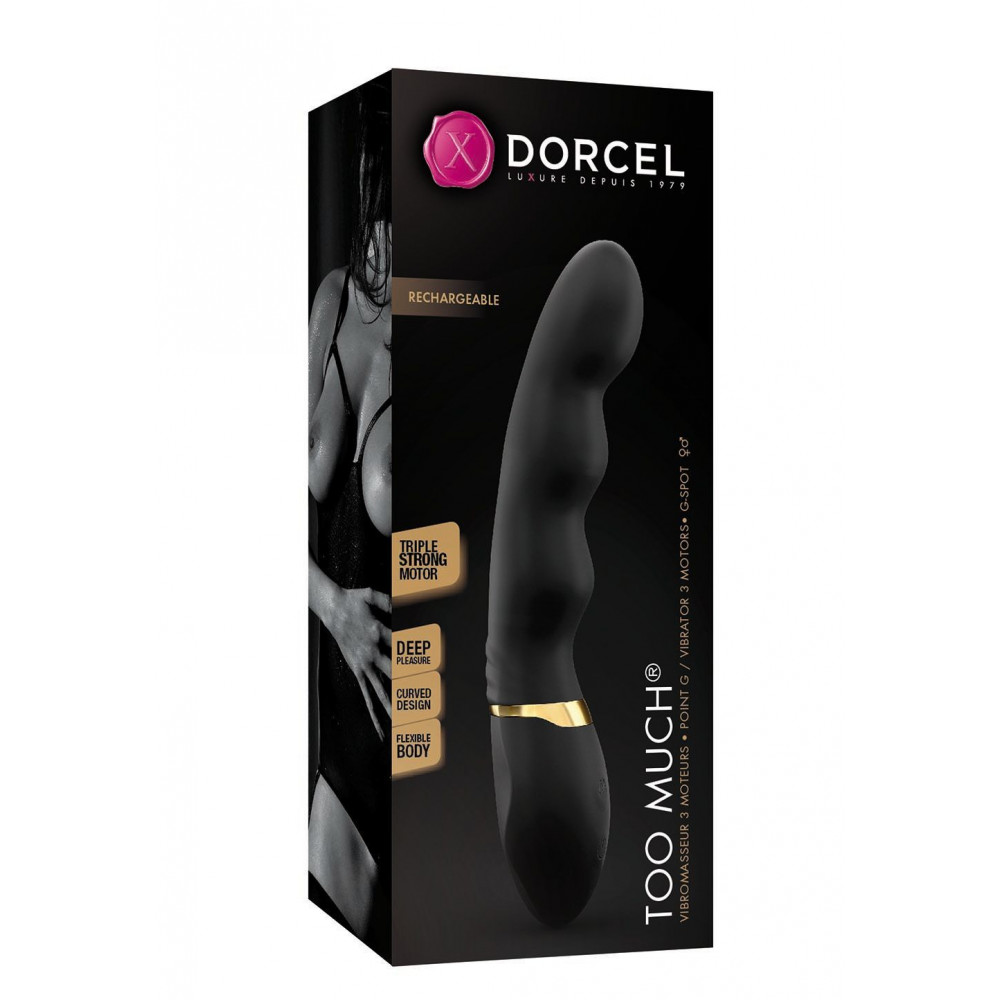 Вибратор - Вибратор ультрастимулирующий Dorcel Too Much Rechargeable Black, гибкий и мощный, 3 вибромотора 1