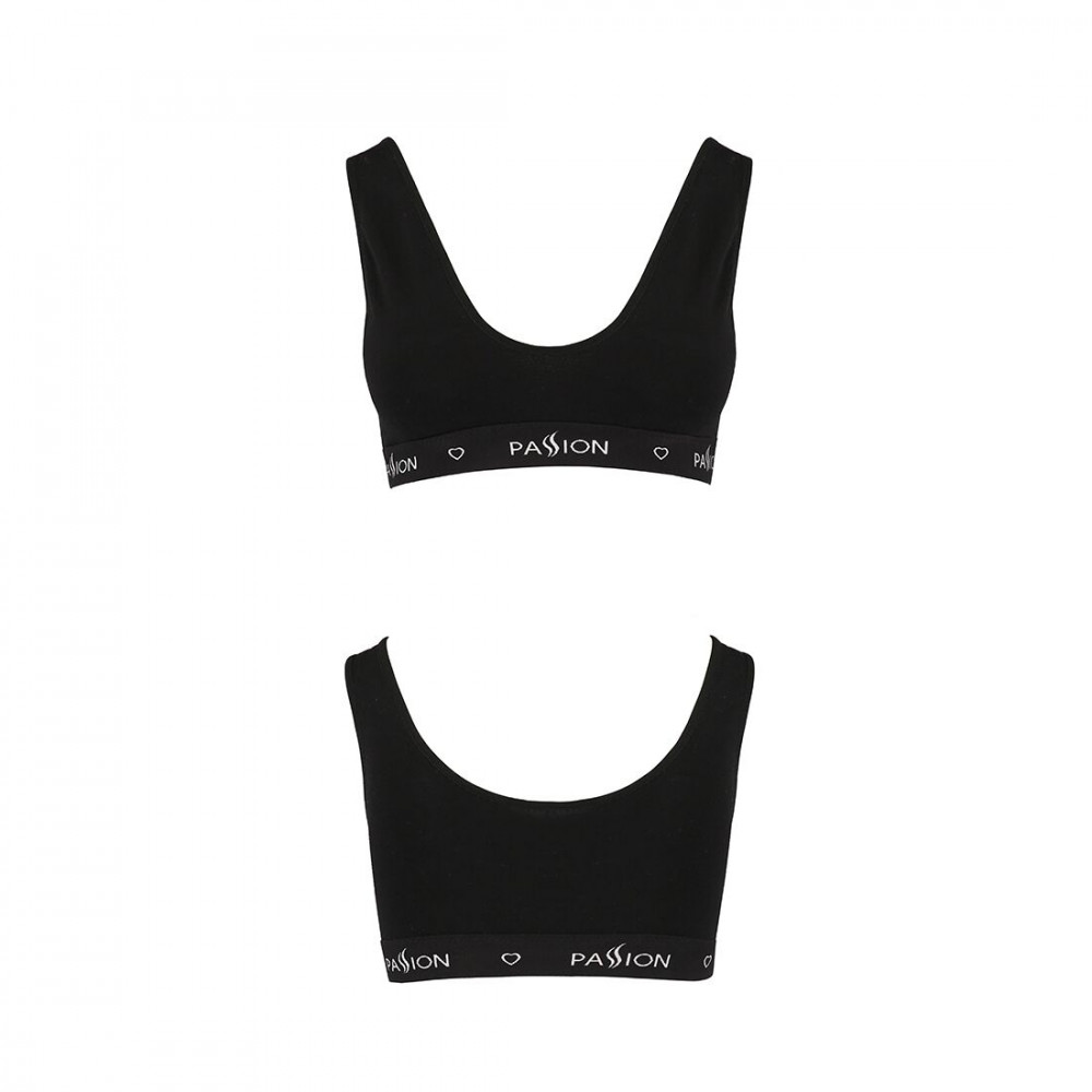 Эротические комплекты - Спортивный топ с широкой резинкой Passion PS004 TOP black, size M 3