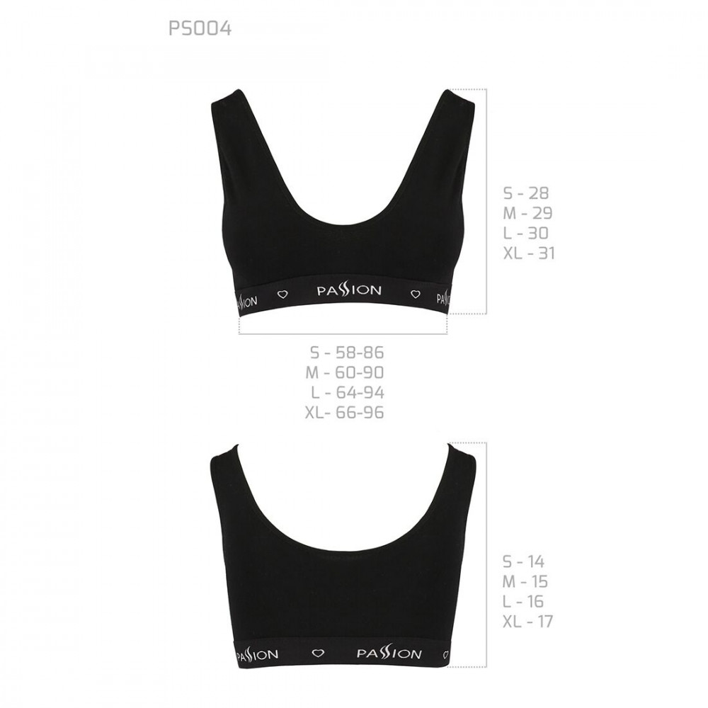 Эротические комплекты - Спортивный топ с широкой резинкой Passion PS004 TOP black, size M 2