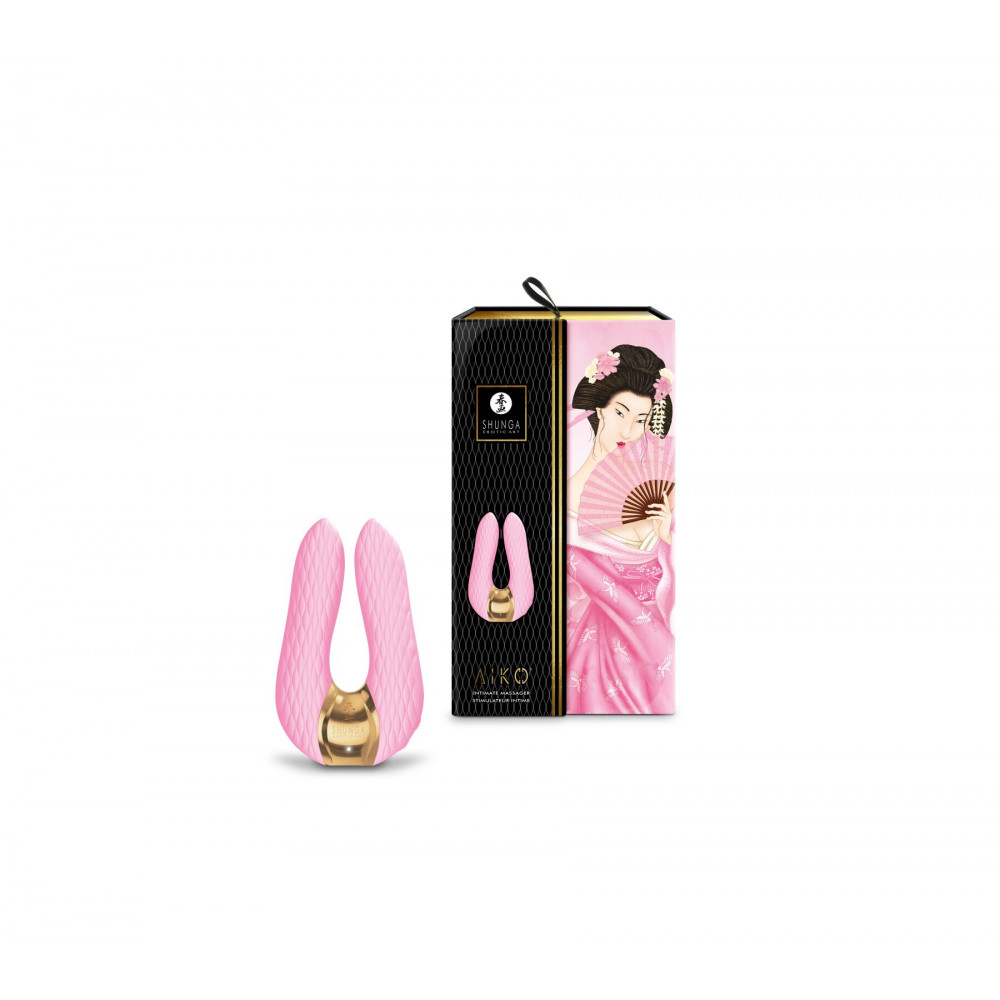 Вибромассажеры - Вибратор для клитора Shunga Aiko Light Pink, гибкие кончики 3