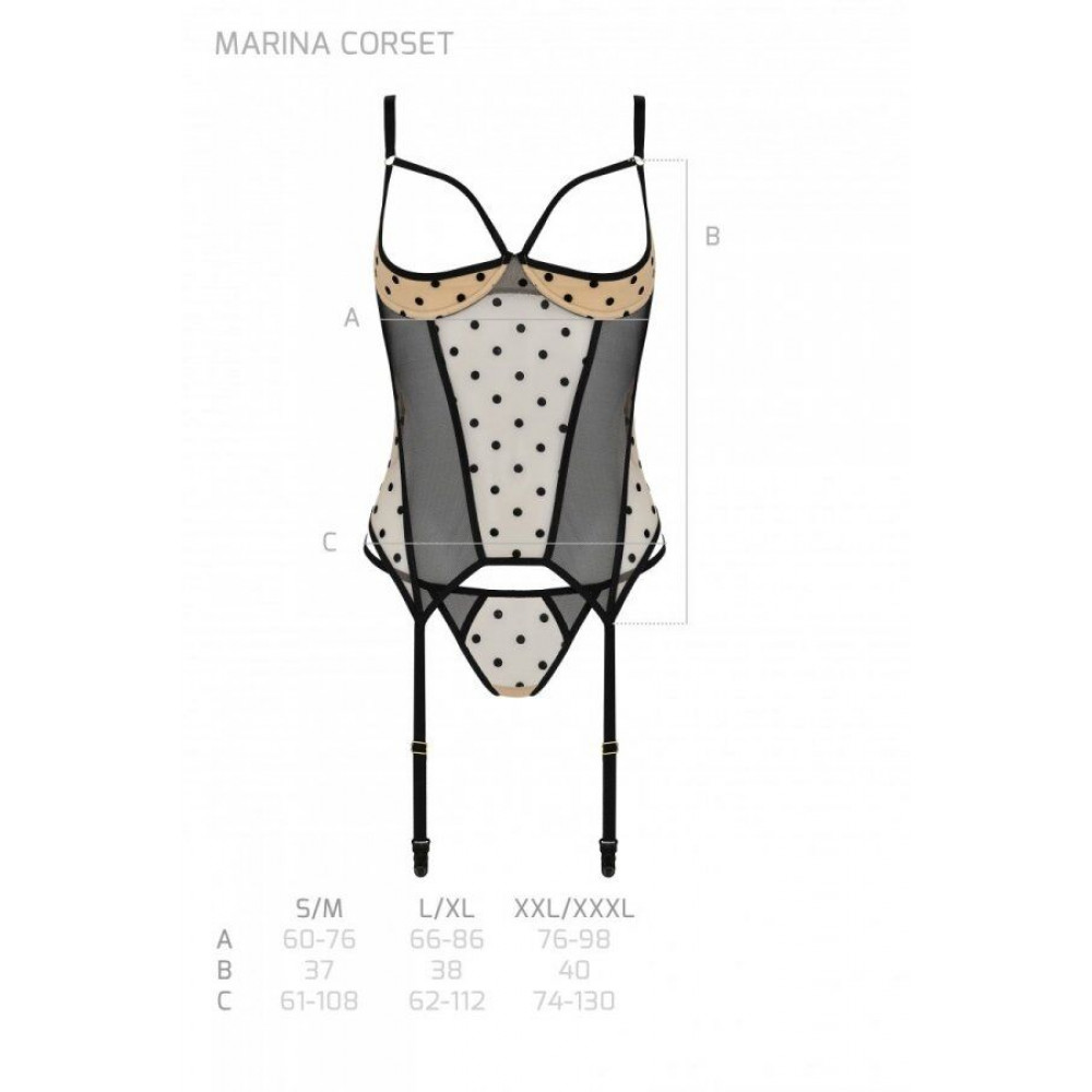Эротические корсеты - Корсет MARINA CORSET beige S/M - Passion 4