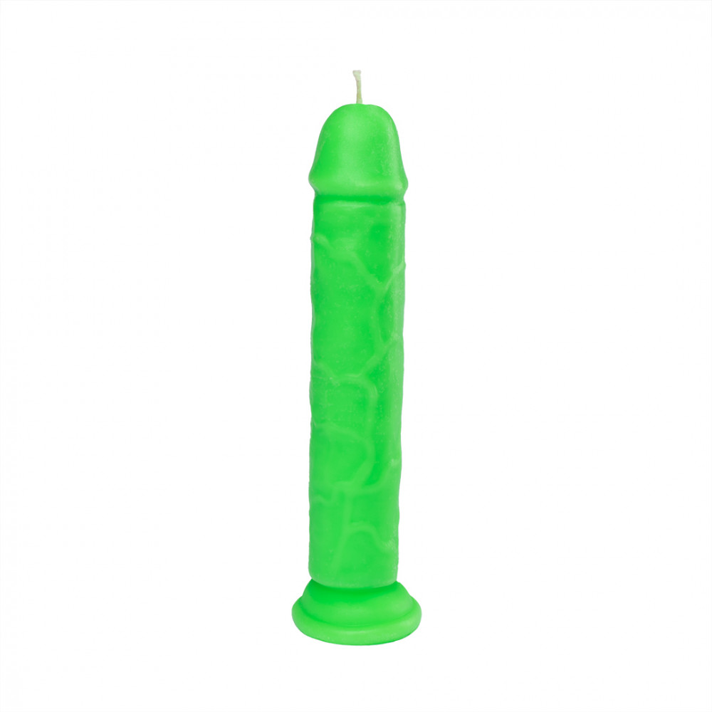 Массажные масла и свечи - Свеча LOVE FLAME - Dildo Roma Green Fluor, CPS03-GREEN 1