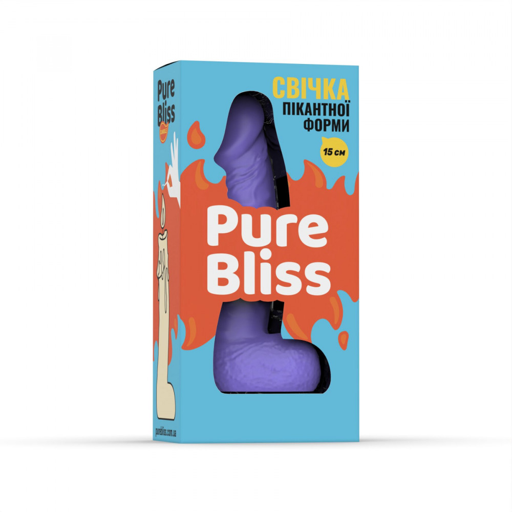 Секс приколы, Секс-игры, Подарки, Интимные украшения - Свеча в виде члена Pure Bliss MINI Violet 15 см 5
