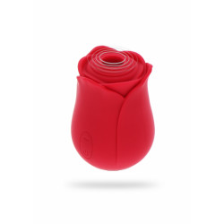 Вакуумный стимулятор клитора в виде розы Toy Joy, силиконовый, красный