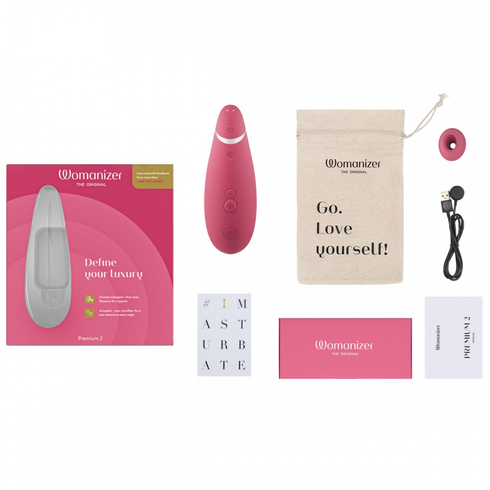 Секс игрушки - Вакуумный клиторальный стимулятор Womanizer Premium 2 Respberry 19