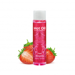Согревающее съедобное массажное масло вкус: клубника HOT OIL, 100 мл Nuei