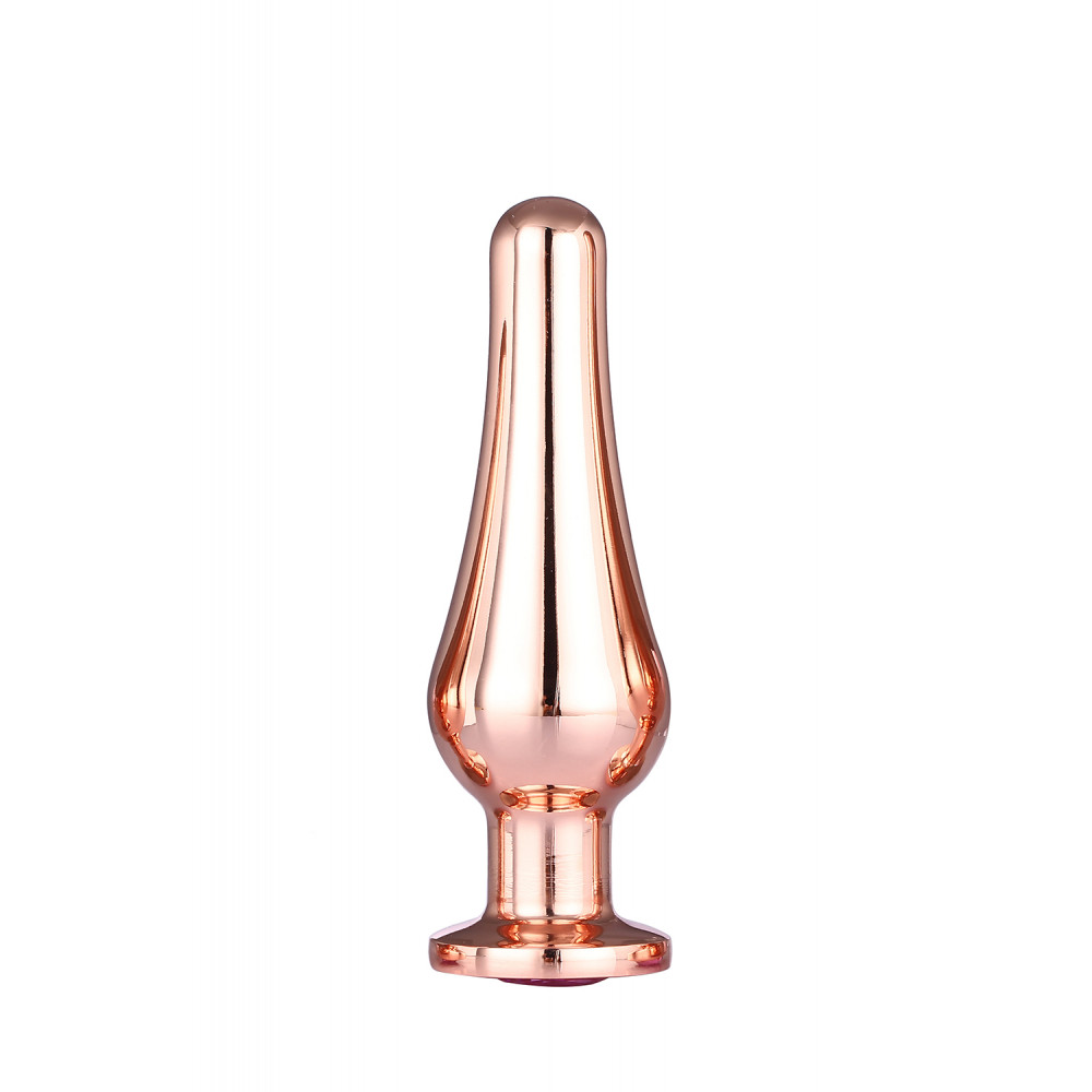 Анальная пробка со стразом - DT21827 Анальная пробка конической формы Dream Toys GLEAMING LOVE ROSE GOLD PLEASURE PLUG M 2