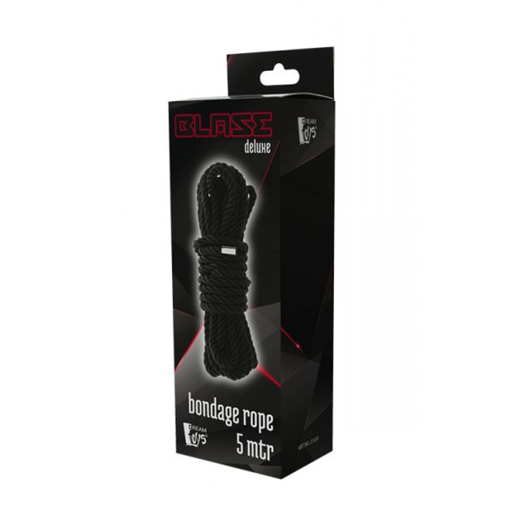 Наручники, веревки, бондажы, поножи - Веревка для бондажа BLAZE DELUXE BONDAGE ROPE 5M BLACK 4