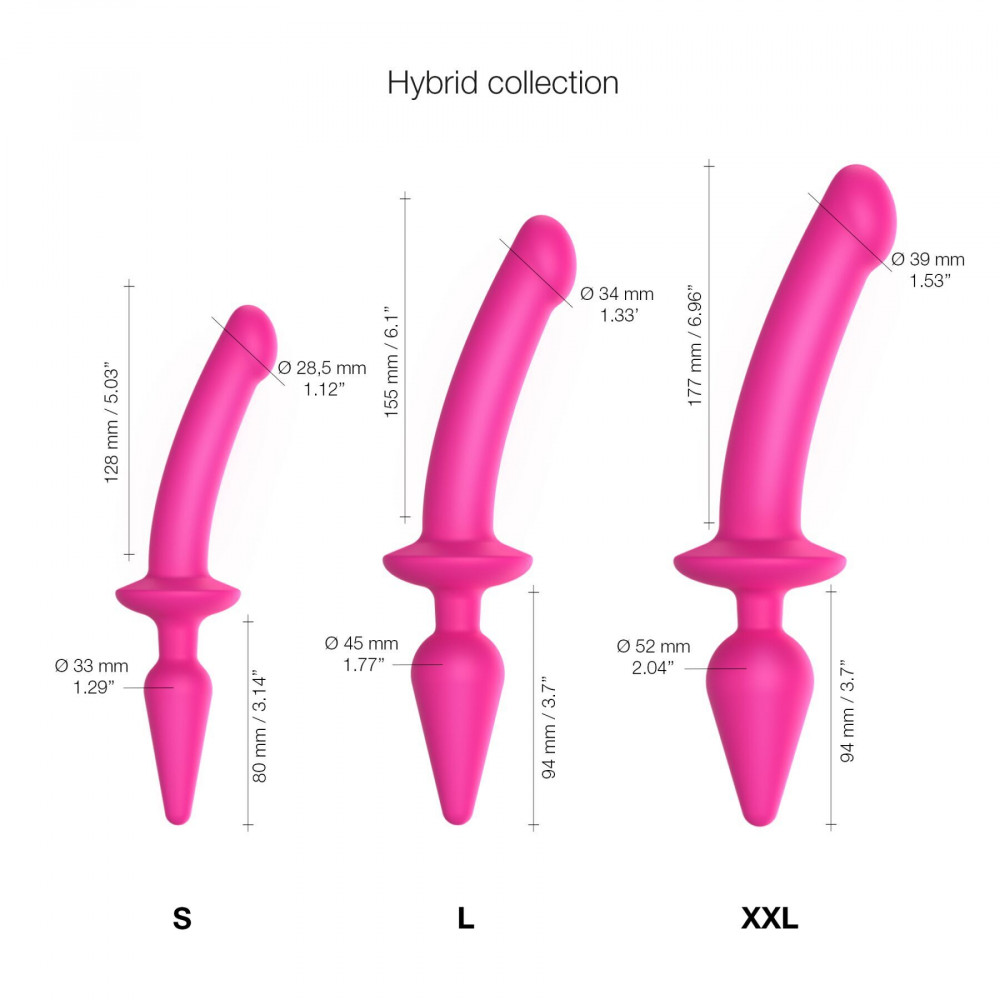 Секс игрушки - Анальная пробка с дилдо Strap-On-Me SWITCH PLUG-IN SEMI-REALISTIC DILDO FUCHSIA - L (мятая упаковка) 3