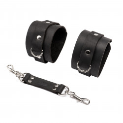 Наручники из натуральной кожи Flirty Leather - Black, KC00020