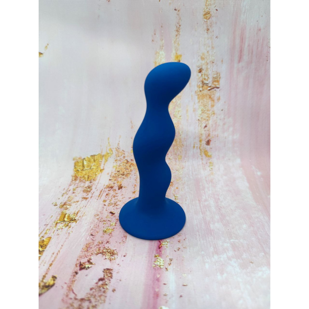 Анальные игрушки - Анальный плаг волна Loveshop Blue 12 см*2.5 см