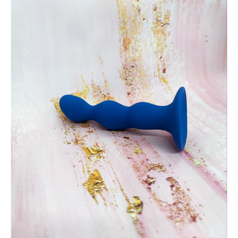 Анальные игрушки - Анальный плаг волна Loveshop Blue 12 см*2.5 см 2