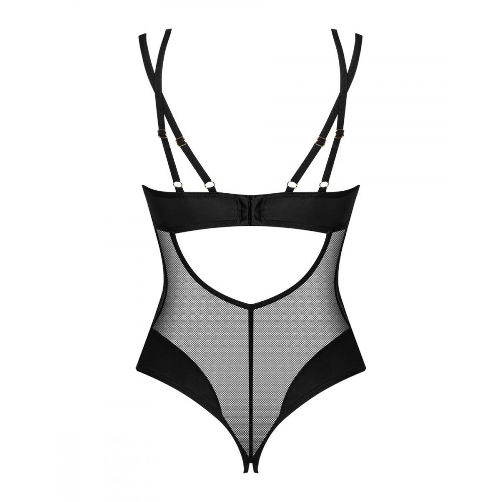 Эротическое белье - Боди сетка с открытым доступом XS/S Nesari Obsessive, черное 3