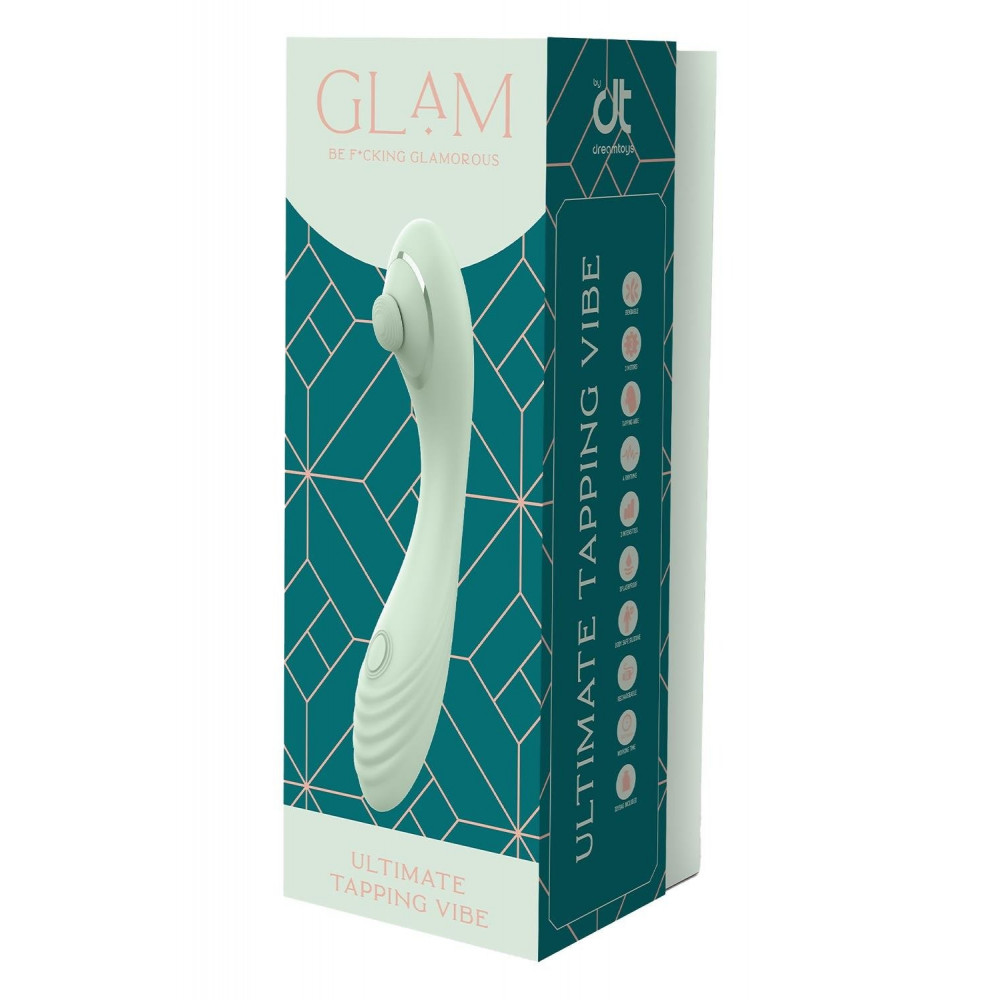 Секс игрушки - Двойной гламурный гибкий вибратор Dream Toys Glam Ultimate Tapping Vibe зеленый 4