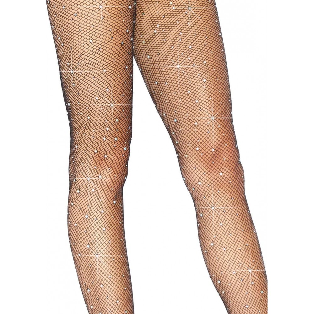 Чулки - Колготки из микросетки со стразами Leg Avenue Rhinestone micro net tights O/S 3