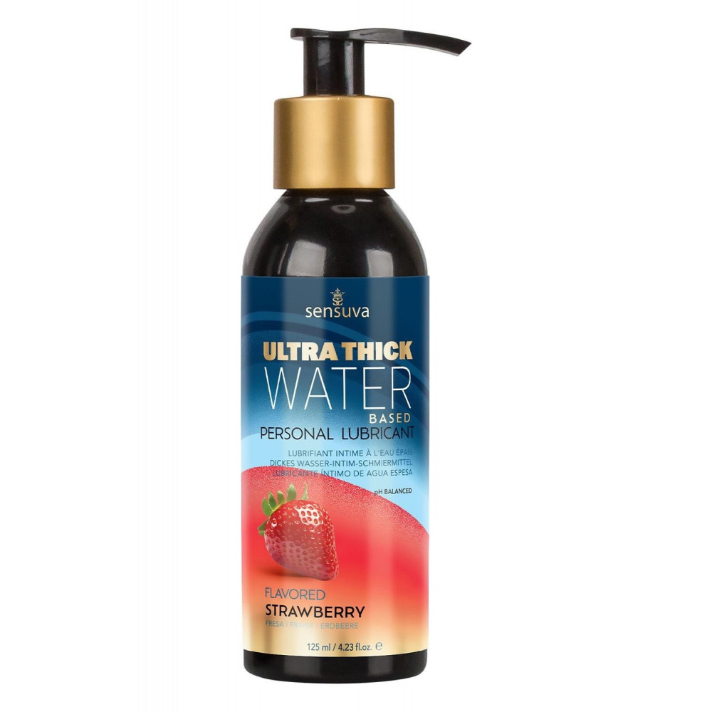 Лубриканты - Крем-смазка на водной основе Sensuva Ultra Thick Water Based со вкусом клубники, 125 мл