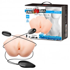 Мастурбатор с двойной вибрацией и двумя входами Crazy Bull - Veronica Dual Vagina and Anal, BM-00900T72ZK