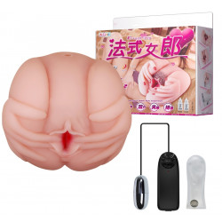 Мастурбатор вагина и анус с вибрацией BAILE - French lady, Vibration Heating function, BM-009022