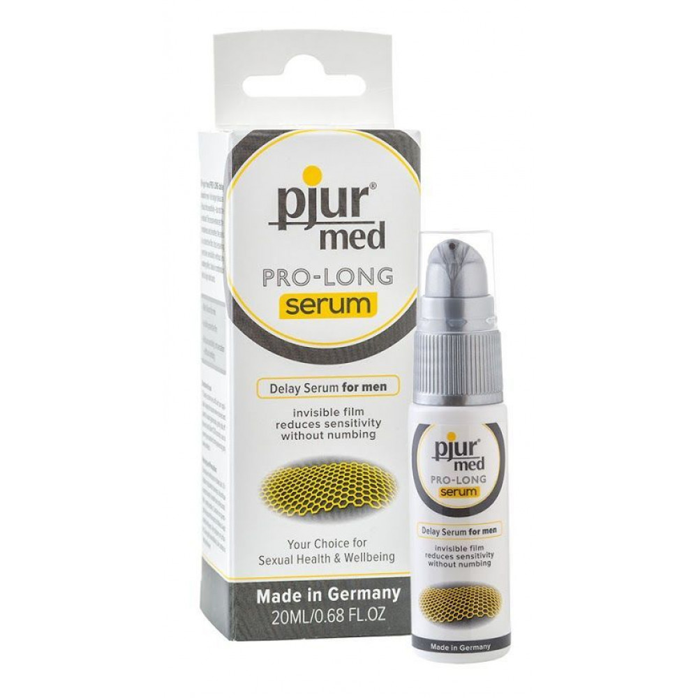 Мужские возбудители - Пролонгирующий гель pjur MED Prolong Serum 20мл, создает невидимую пленку снижающую чувствительность